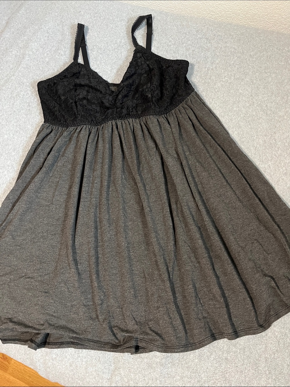 Torrid Black Chemise Sleep Cami Dress 2X Lace Bust Stretchy Whimsigoth Grunge